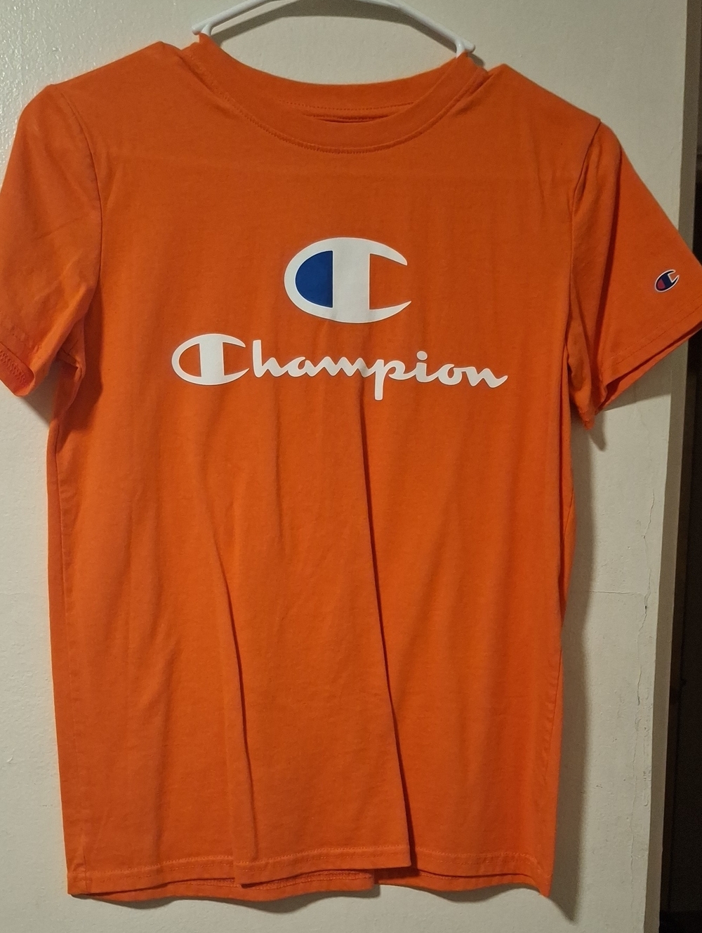 Champion Bright Orange Logo Short Sleeve Tee